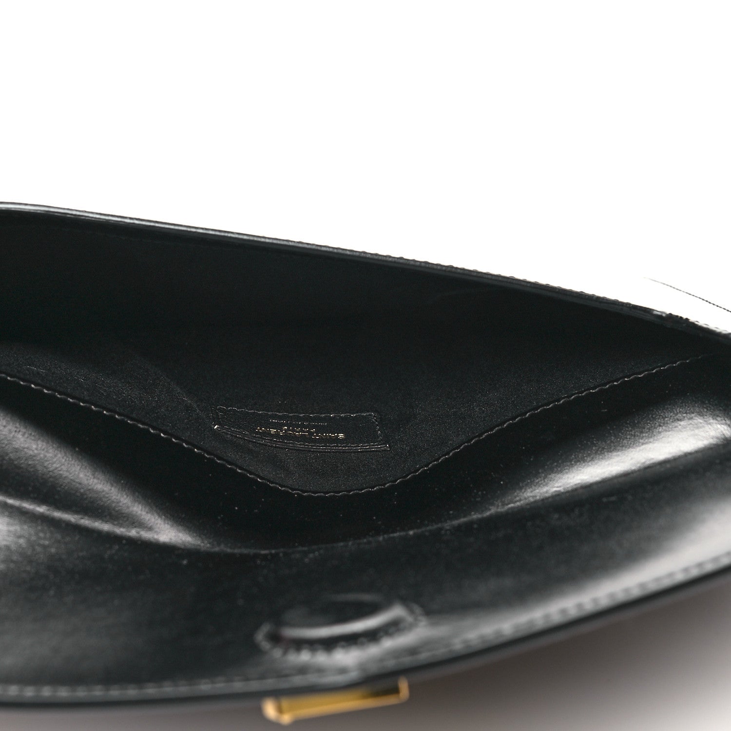 Saint Laurent Smooth Shiny Calfskin Monogram Uptown Clutch Black 5 of 8