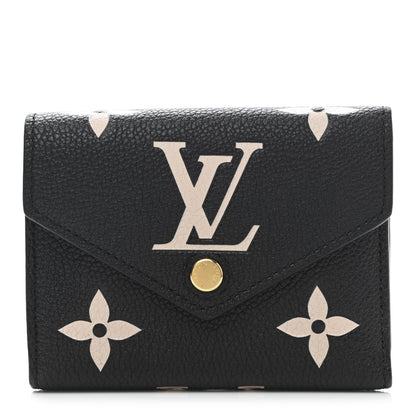Louis Vuitton Empreinte Monogram Giant Victorine Wallet Black Beige 1 of 7