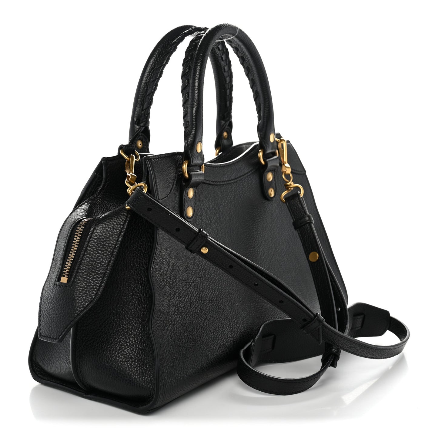 Grained Calfskin Neo Classic Gold Hardware S City Black