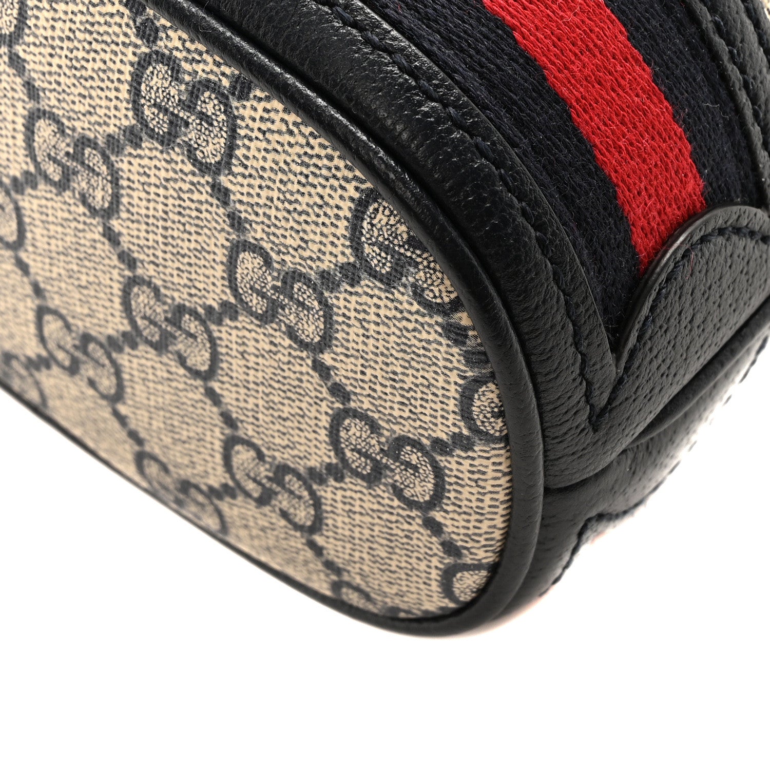 Gucci GG Supreme Monogram Web Mini Ophidia Bucket Bag Beige Blue 10 of 11