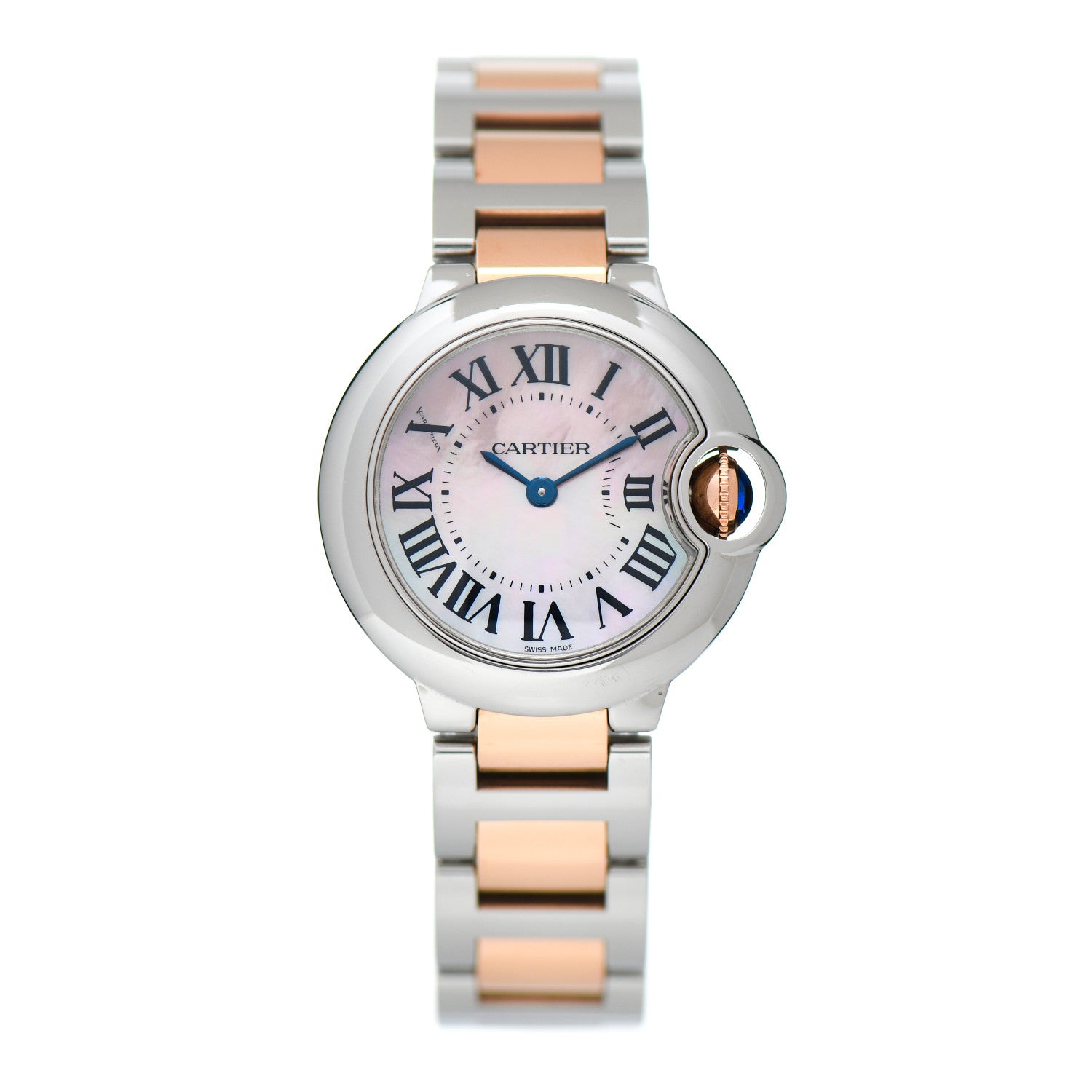 Cartier Stainless Steel 18K Pink Gold Pink Mother of Pearl 28mm Ballon Bleu De Cartier Quartz Watch 1 of 5