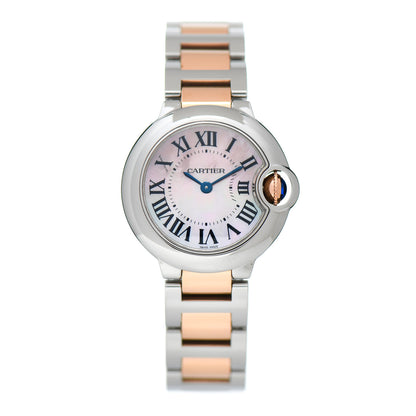 Cartier Stainless Steel 18K Pink Gold Pink Mother of Pearl 28mm Ballon Bleu De Cartier Quartz Watch 1 of 5
