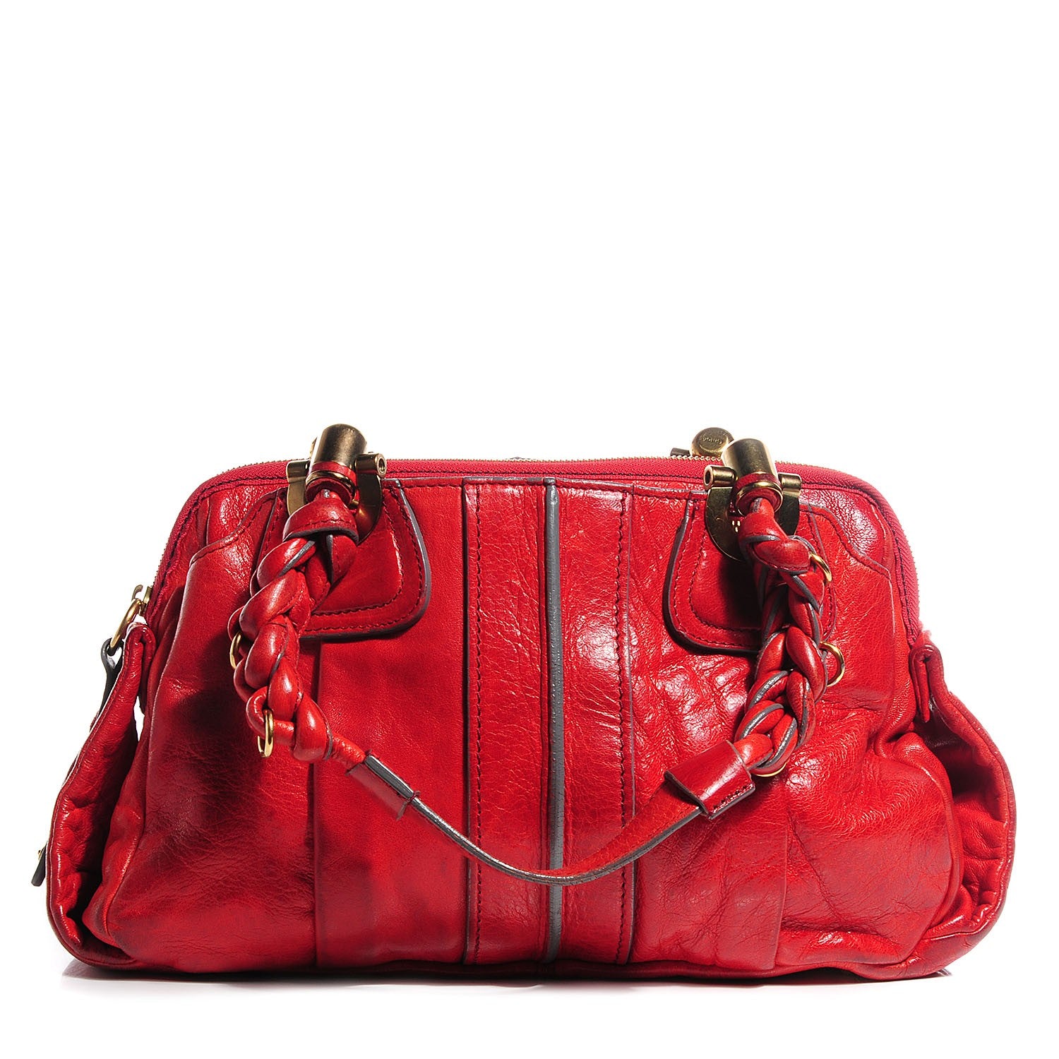 Chloe Leather Heloise Satchel Red 1 of 10