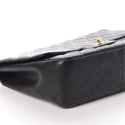 Chanel Caviar Quilted Jumbo Single Flap Black 9 of 10