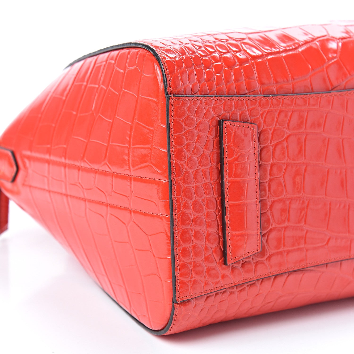 Givenchy Calfskin Crocodile Embossed Small Antigona Red 9 of 10