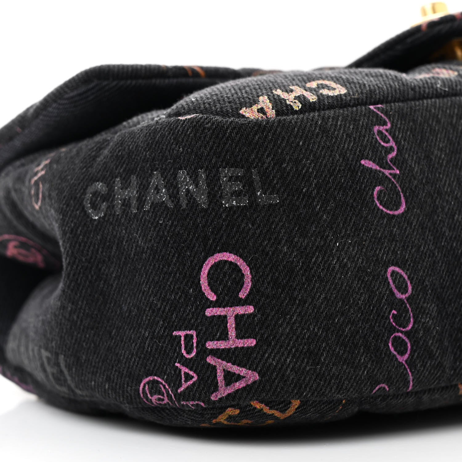 Chanel Denim Quilted Denim Mood Mini Rectangular Flap Black Multicolor 10 of 12