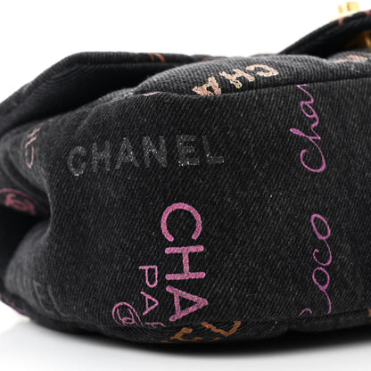 Chanel Denim Quilted Denim Mood Mini Rectangular Flap Black Multicolor 10 of 12