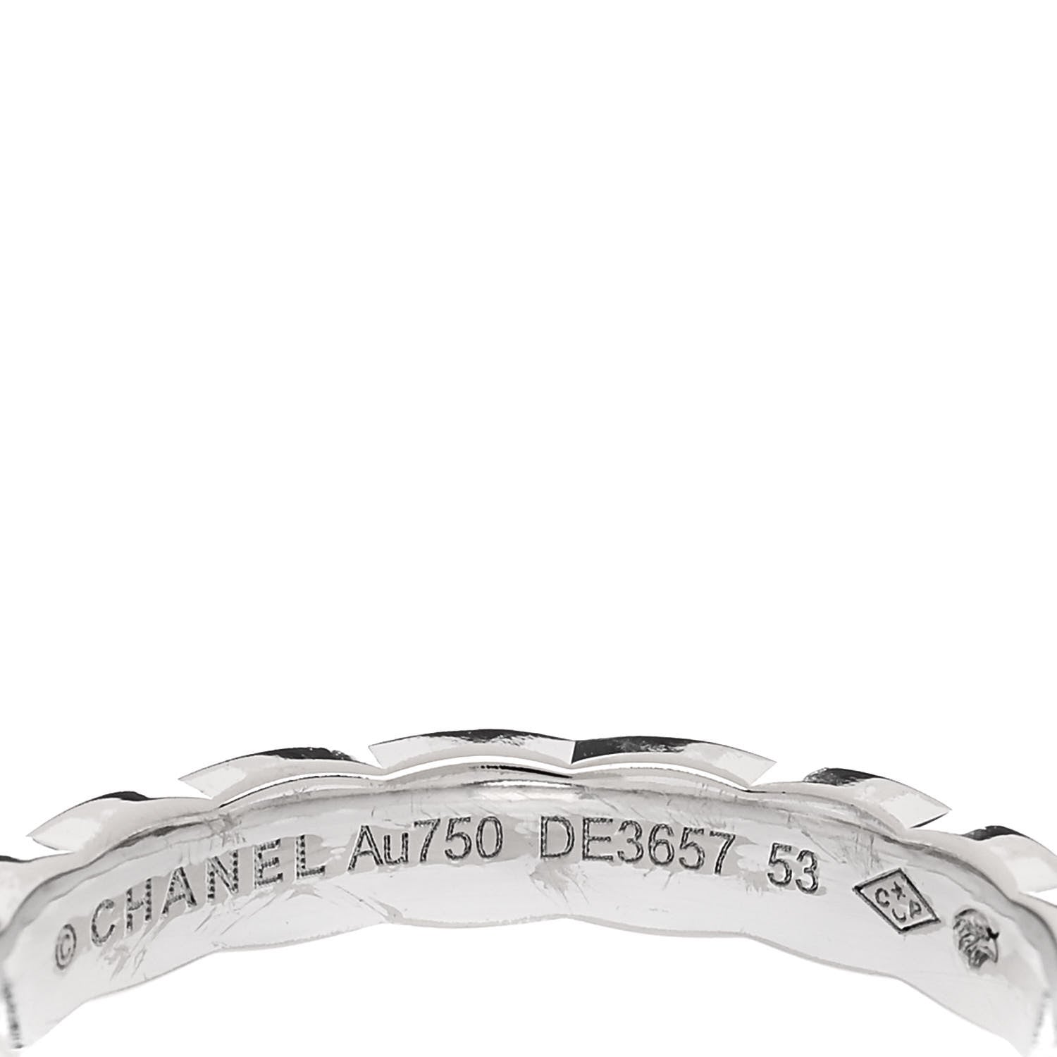 Chanel 18K White Gold Mini Coco Crush Ring 53 6.25 4 of 5