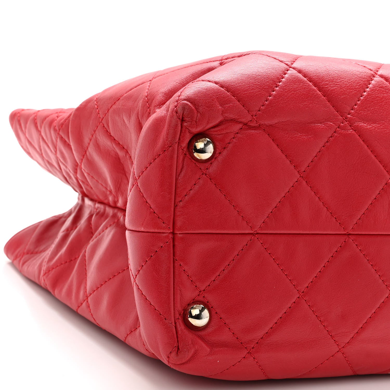 Chanel Calfskin Quilted Large In the Business Tote Red 9 of 10
