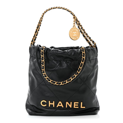 Chanel Shiny Calfskin Quilted Mini Chanel 22 Black 1 of 11
