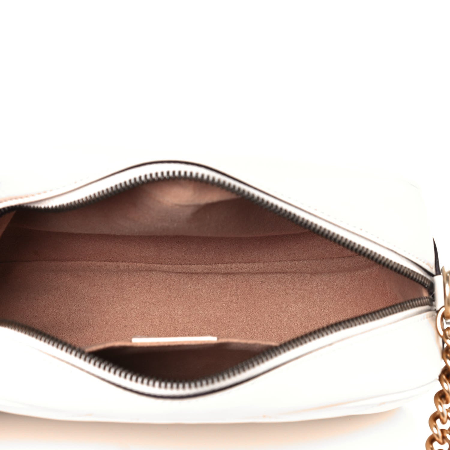 Gucci Calfskin Matelasse Small GG Marmont Chain Shoulder Bag White 5 of 13