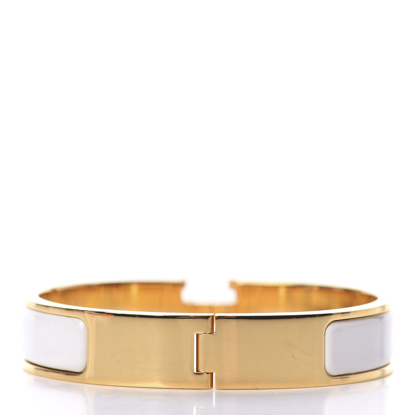 Enamel Narrow Clic Clac H Bracelet PM White