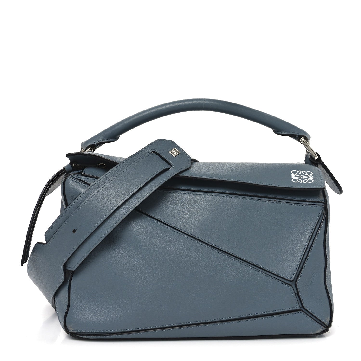 Loewe Calfskin Small Puzzle Bag Stone Blue 1 of 9