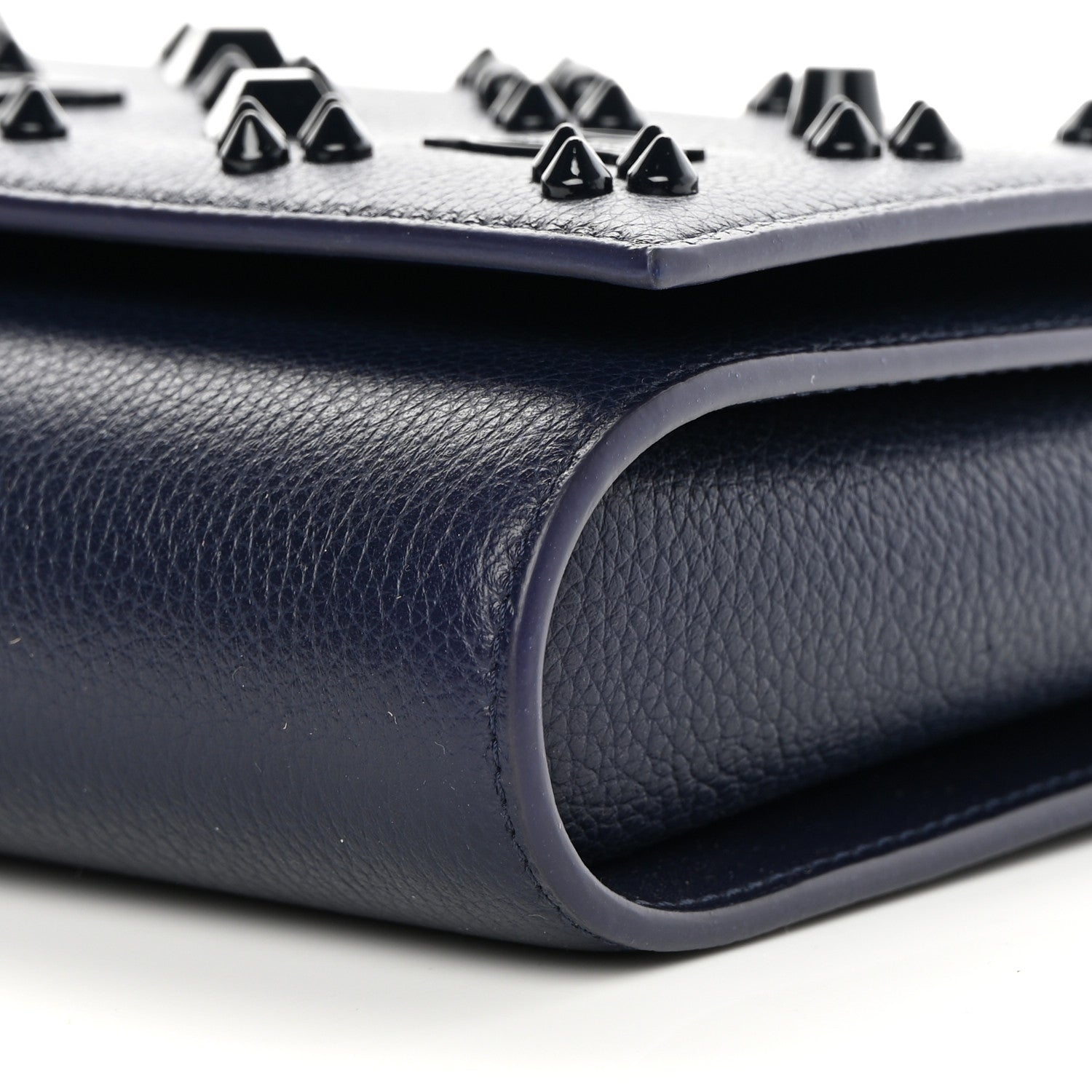 Christian Louboutin Calfskin Spikes Loubinthesky Paloma Clutch Navy 10 of 12