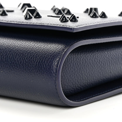 Christian Louboutin Calfskin Spikes Loubinthesky Paloma Clutch Navy 10 of 12
