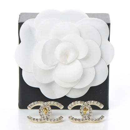 Chanel Baguette Crystal High Society CC Earrings Gold 5 of 5