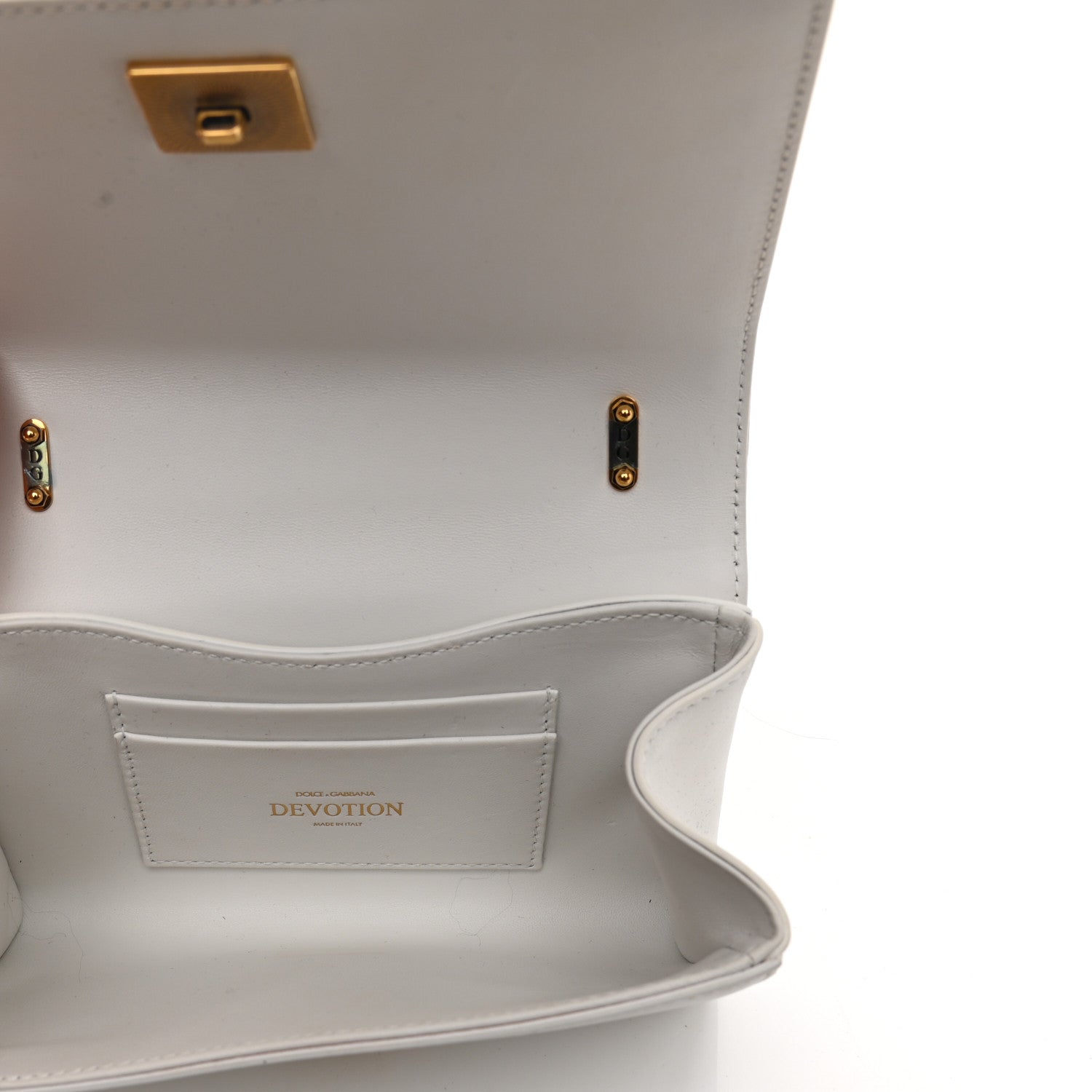 Dolce & Gabbana Calfskin Medium Devotion Crossbody Bag White 5 of 9
