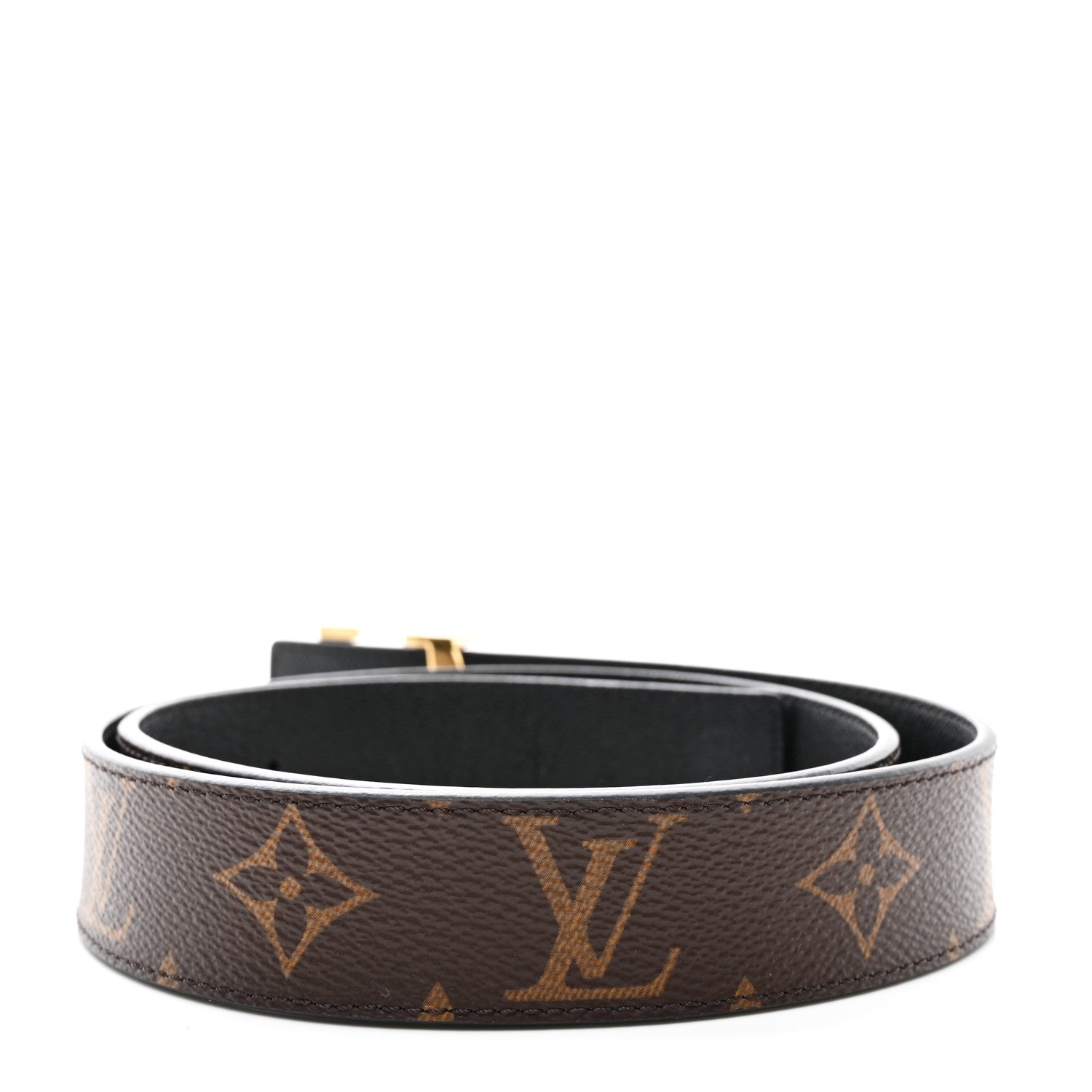 Louis Vuitton Calfskin Monogram 30mm LV Initiales Reversible Belt 75 30 Black 2 of 5