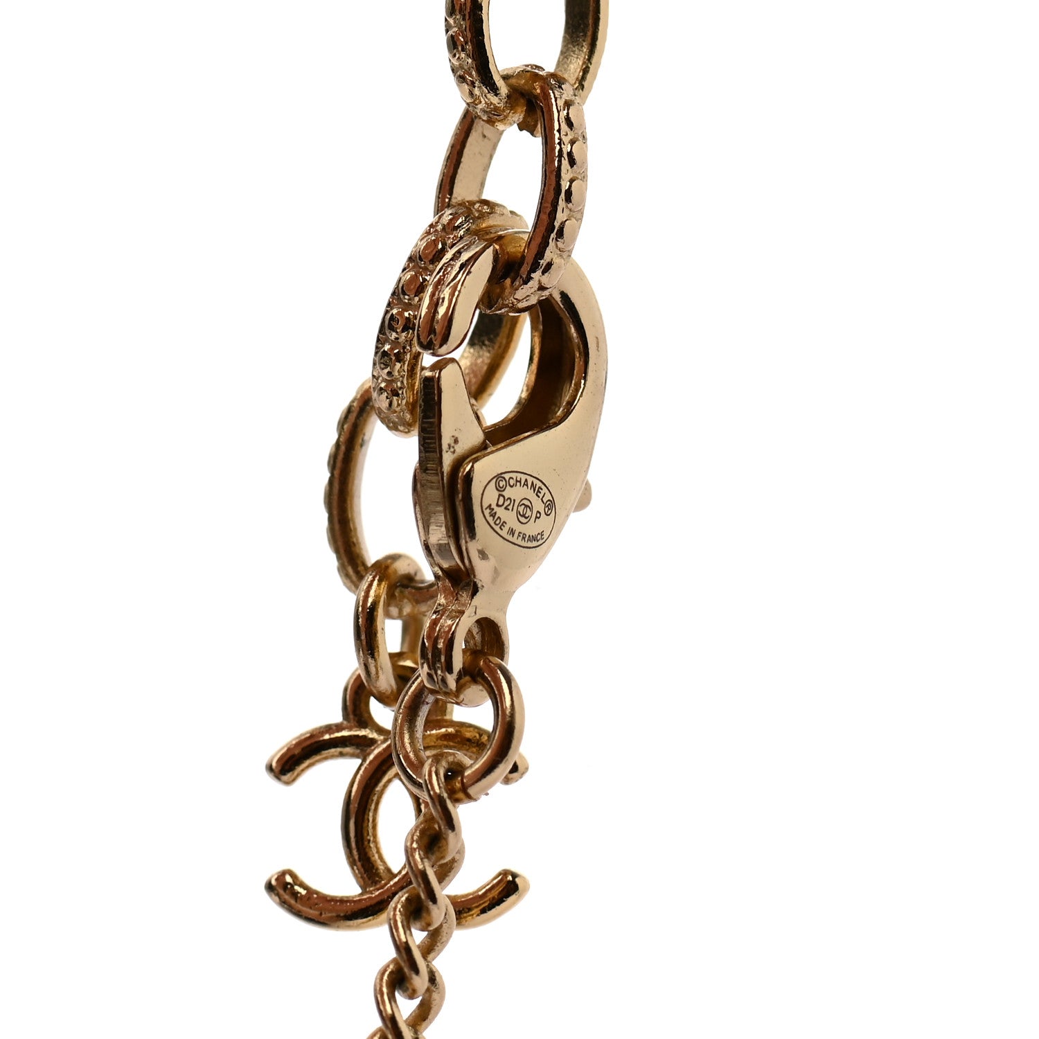 Chanel Resin Crystal CC Heart Necklace Black Gold 5 of 5
