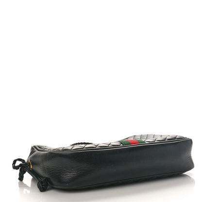Gucci Calfskin Web Trapuntata Small GG Shoulder Bag Black 4 of 10