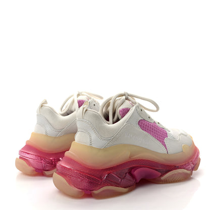 Balenciaga Fabric Mesh Clear Sole Womens Triple S Sneakers 37 White Pink 4 of 9