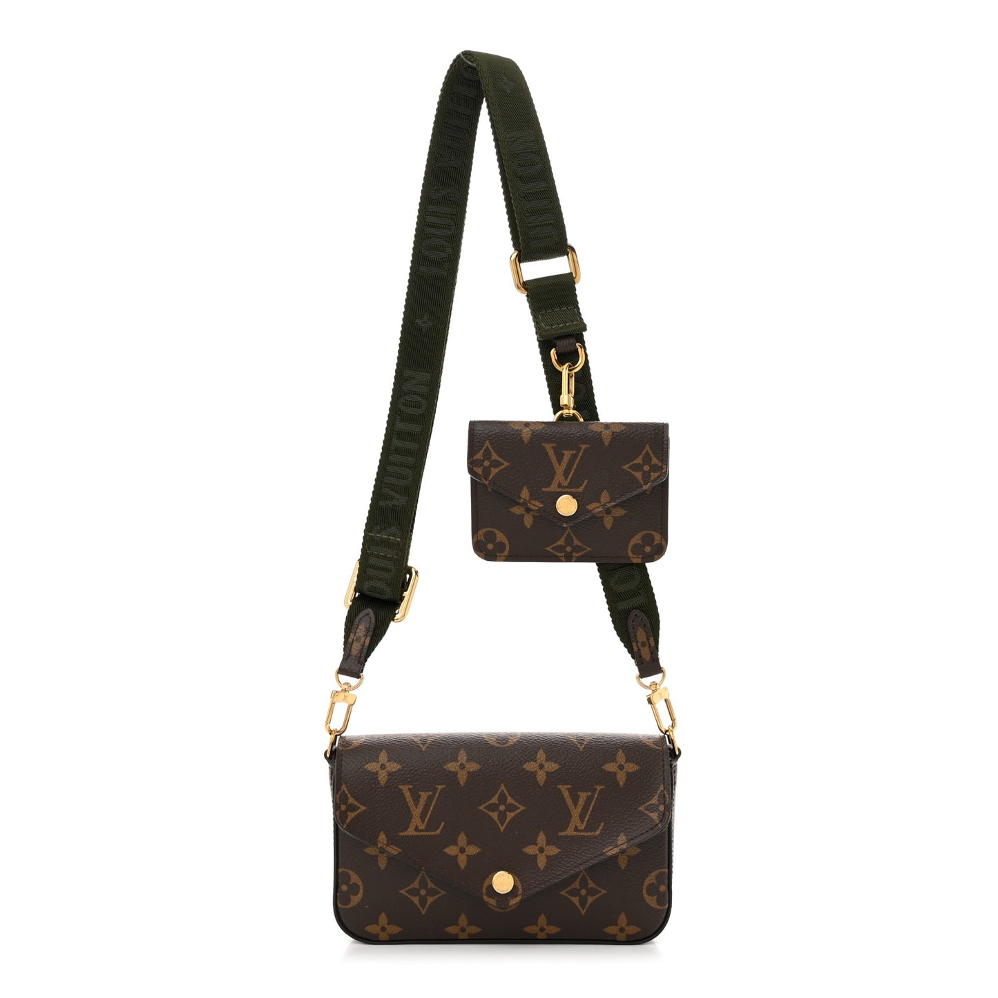 Monogram Felicie Strap & Go Kaki
