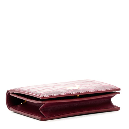 Tom Ford Calfskin Crocodile Embossed Wallet Red 3 of 7