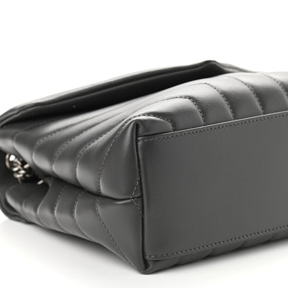 Saint Laurent Calfskin Y Quilted Monogram Small Loulou Chain Satchel Storm 8 of 11