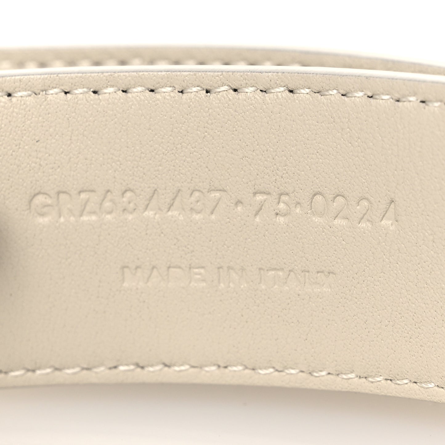 Smooth Calfskin Monogram Square Buckle Belt 75 30 Crema Soft