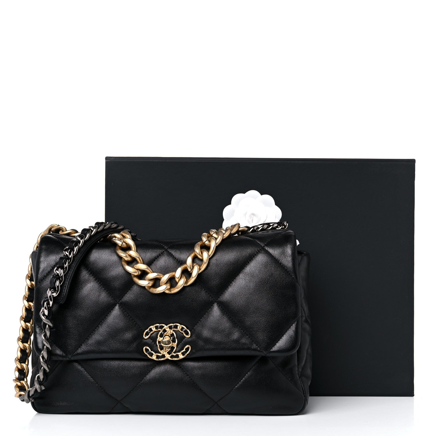 Chanel Lambskin Quilted Large Chanel 19 Flap Black 14 of 14