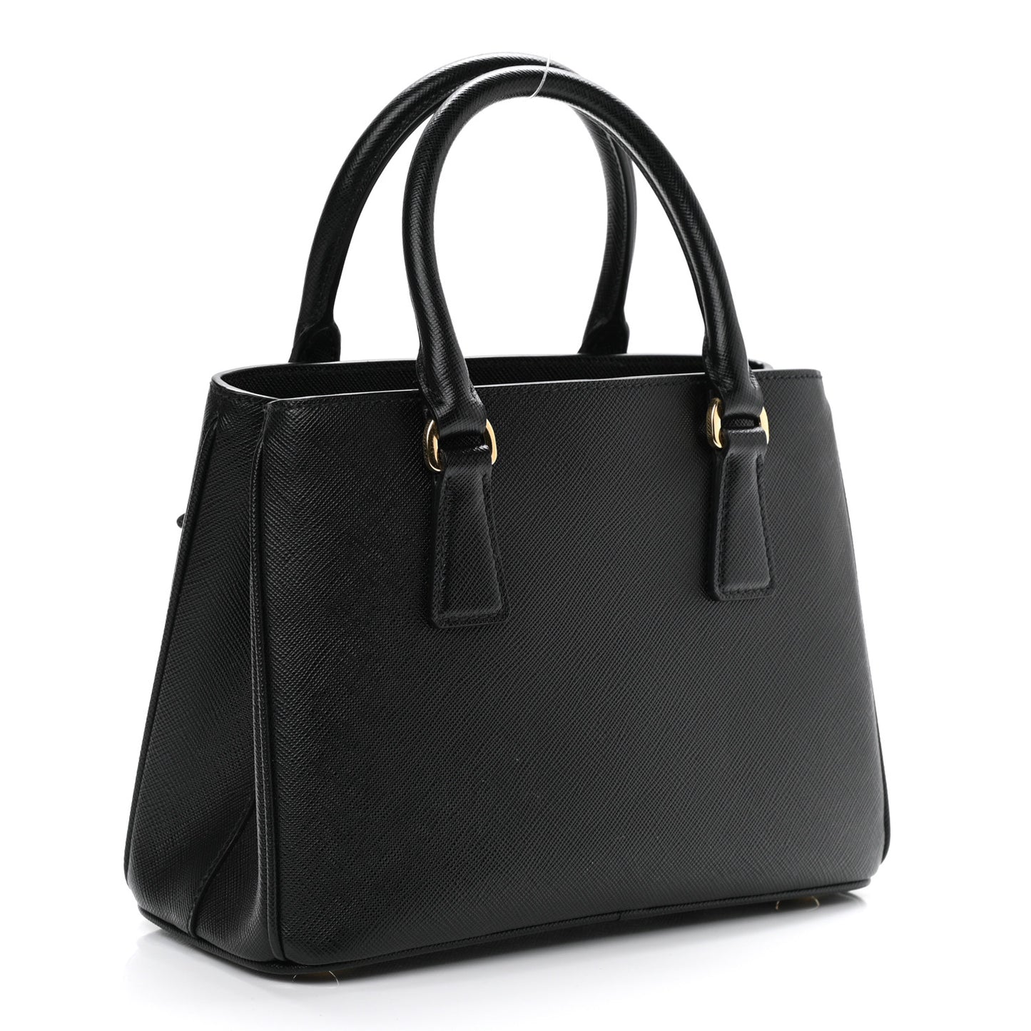 Saffiano Lux Micro Galleria Shoulder Bag Black