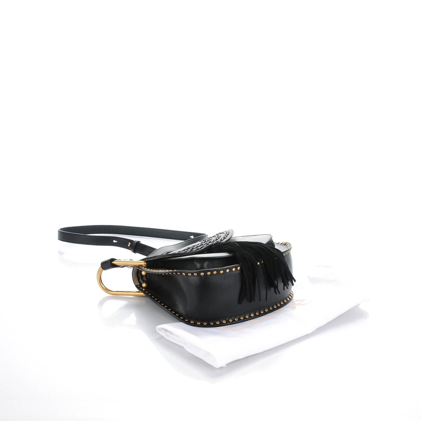 Calfskin Braided Small Hudson Shoulder Bag Black