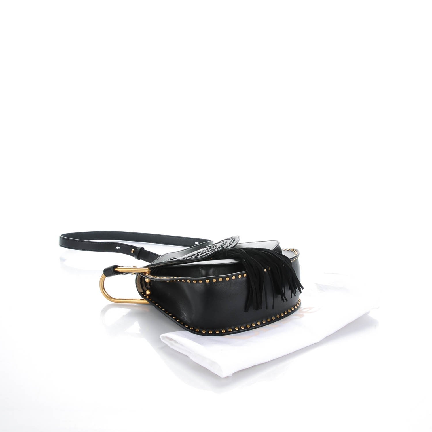 Chloe Calfskin Braided Small Hudson Shoulder Bag Black 4 of 7