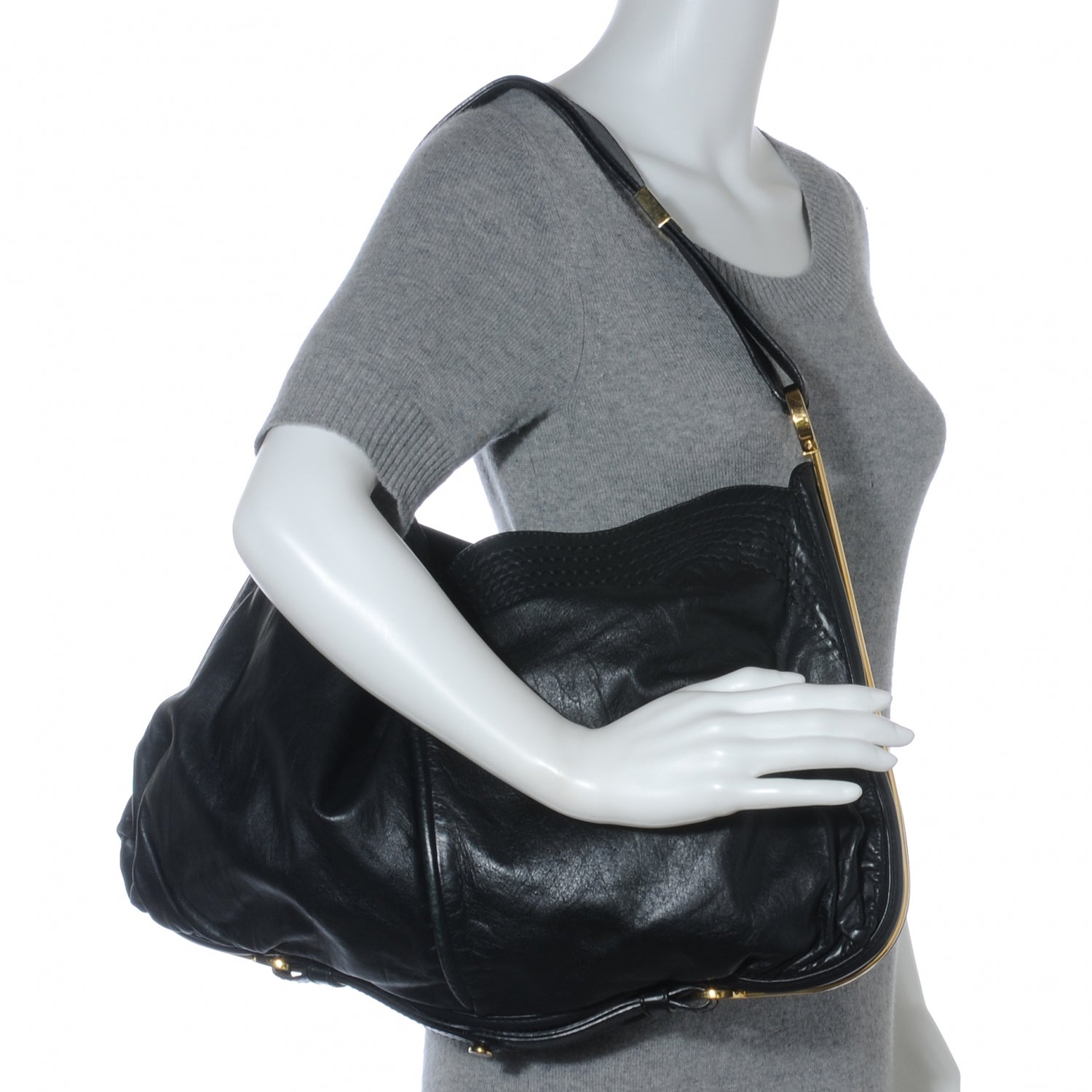 Jimmy Choo Leather Ayse Shoulder Bag Black 2 of 8