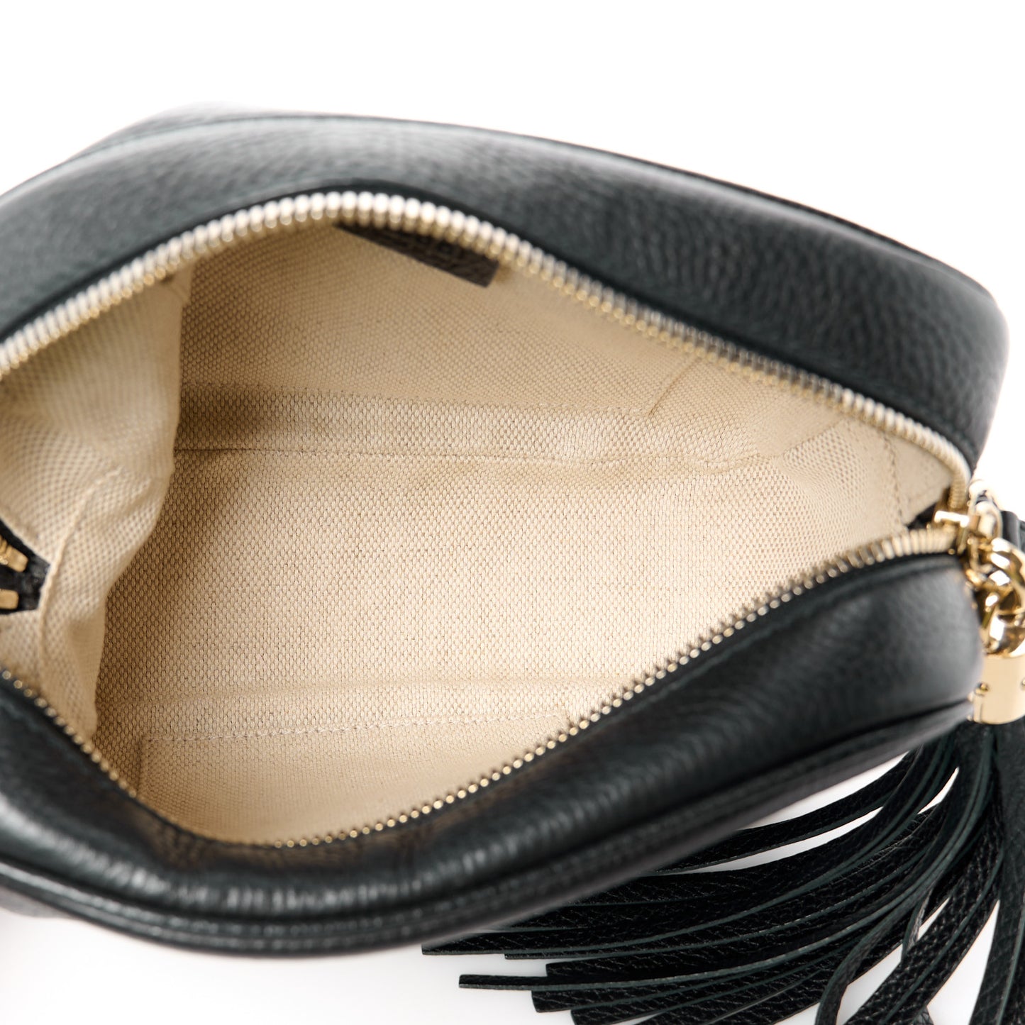 Pebbled Calfskin Small Soho Disco Bag Black