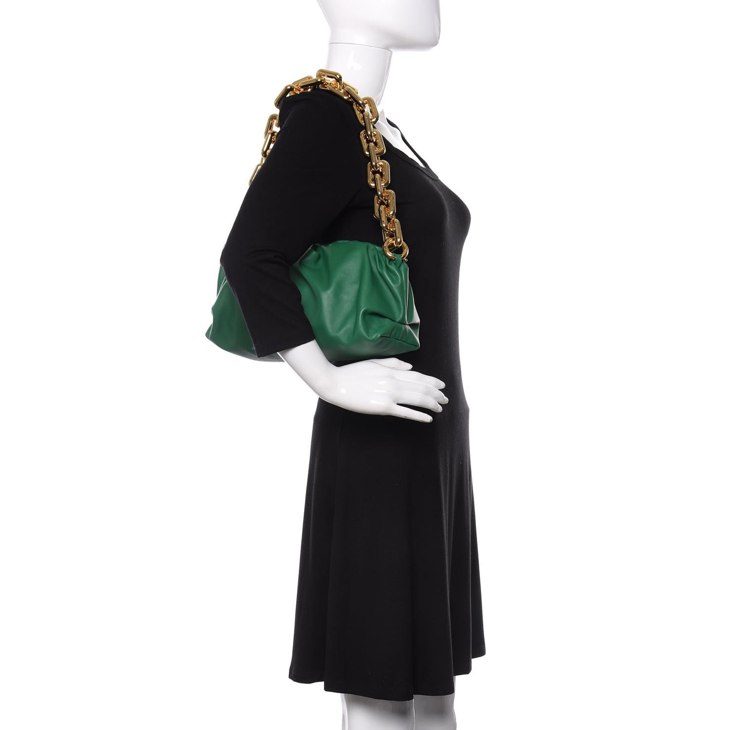 Calfskin The Pouch Chain Racing Green