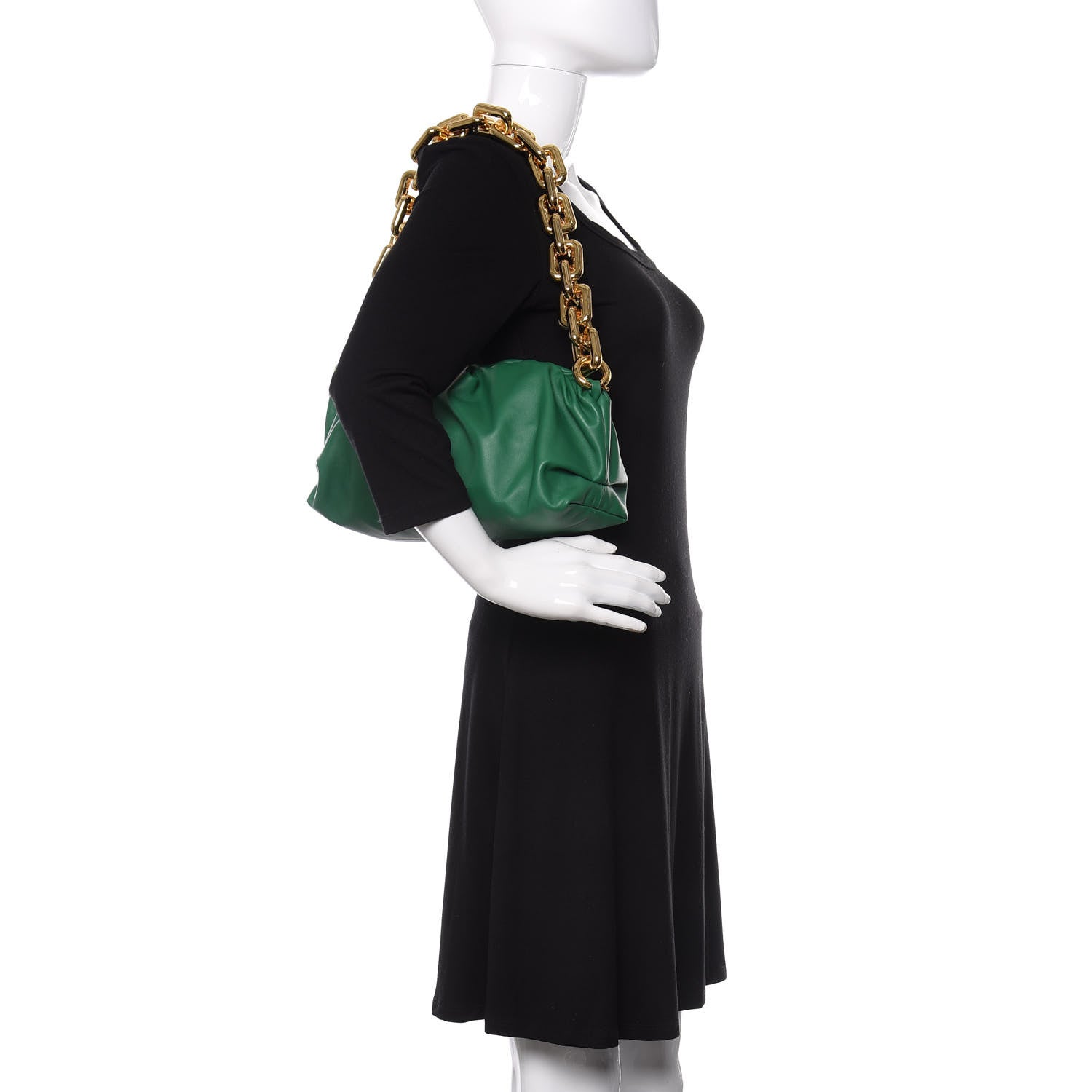 Bottega Veneta Calfskin The Pouch Chain Racing Green 2 of 9