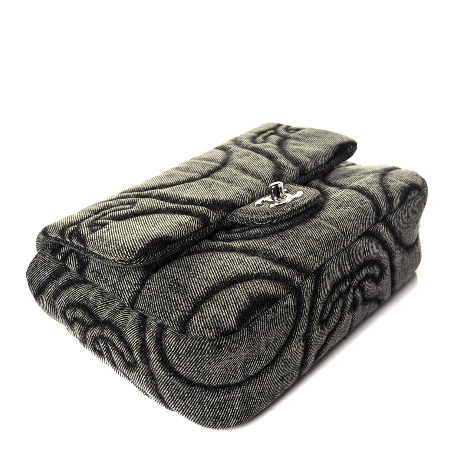 Chanel Denim Embossed CC Logo Print Mini Single Flap Black 4 of 10