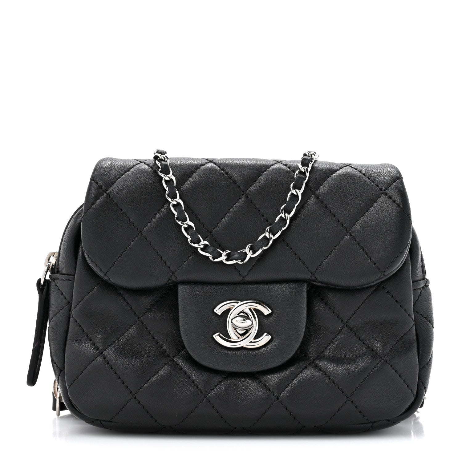 Chanel Lambskin Quilted New Mini Flap Black 1 of 14