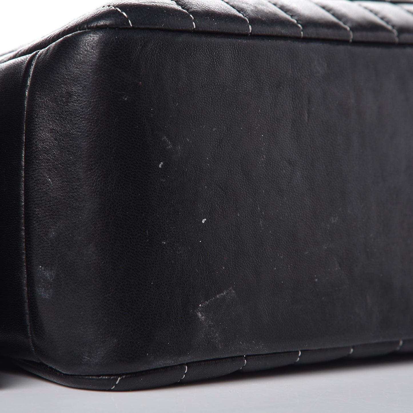 Lambskin Vertical Quilted Mademoiselle Small Camera Case Black