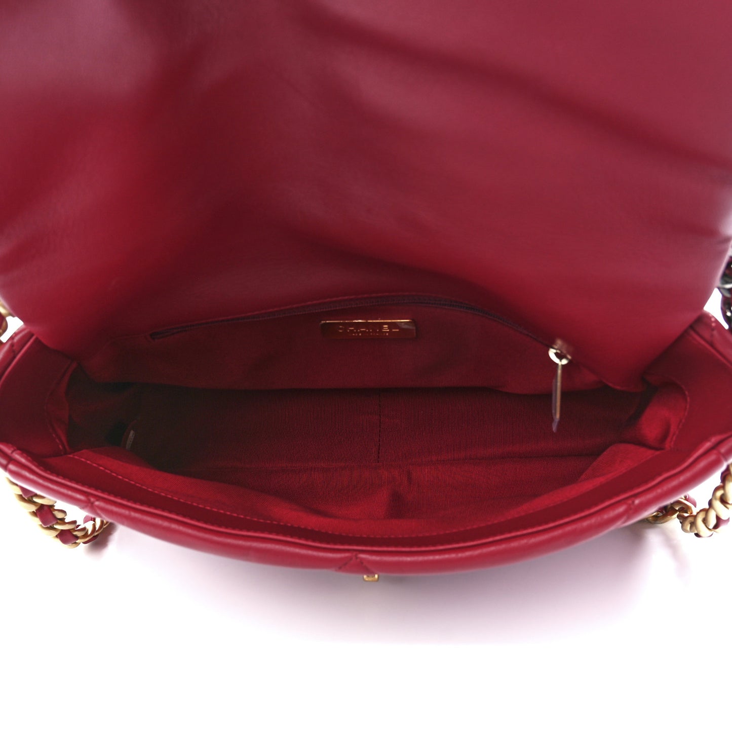 Goatskin Quilted Large Chanel 19 Flap Dark Pink
