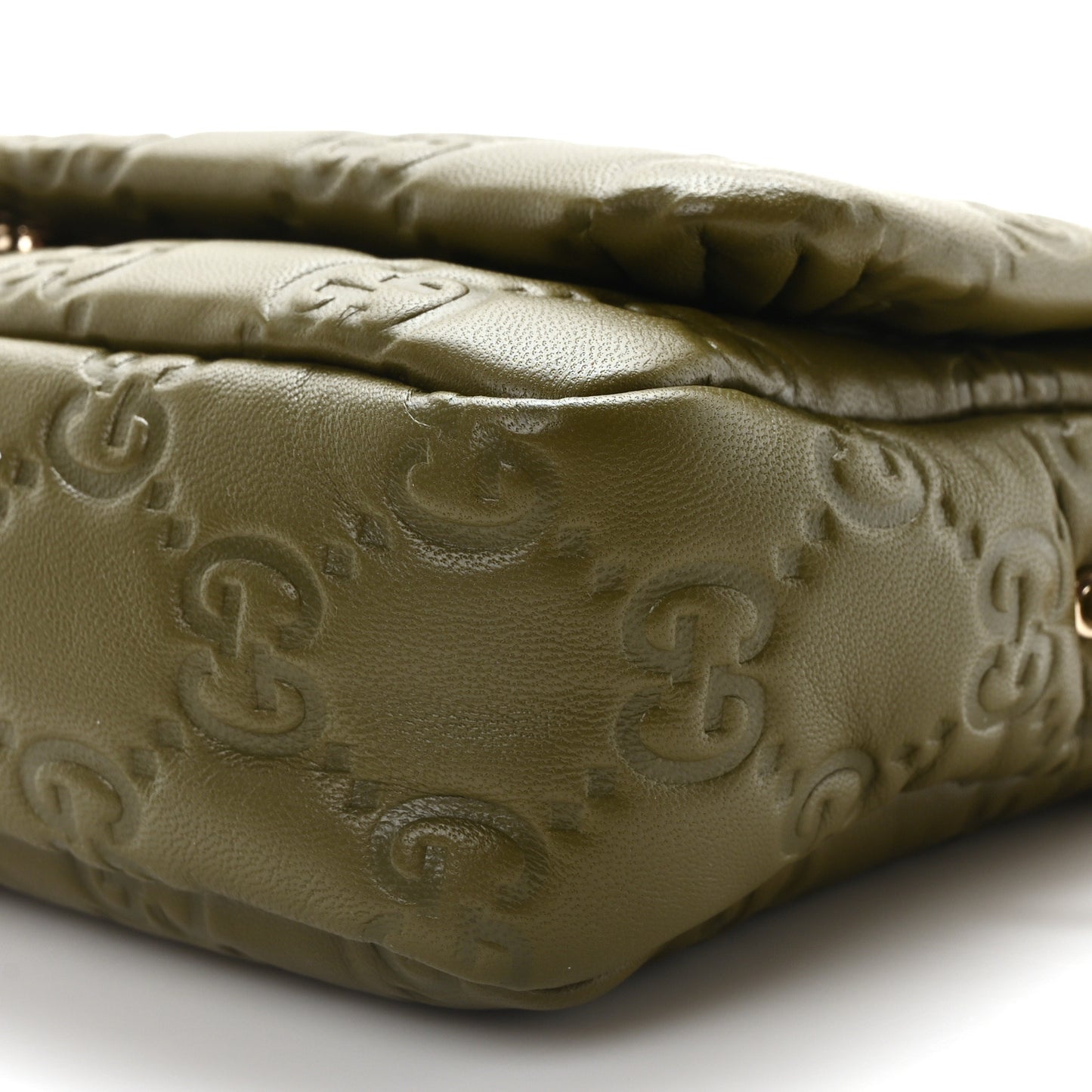 Lambskin Embossed Mini GG Milano Top Handle Shoulder Bag Green