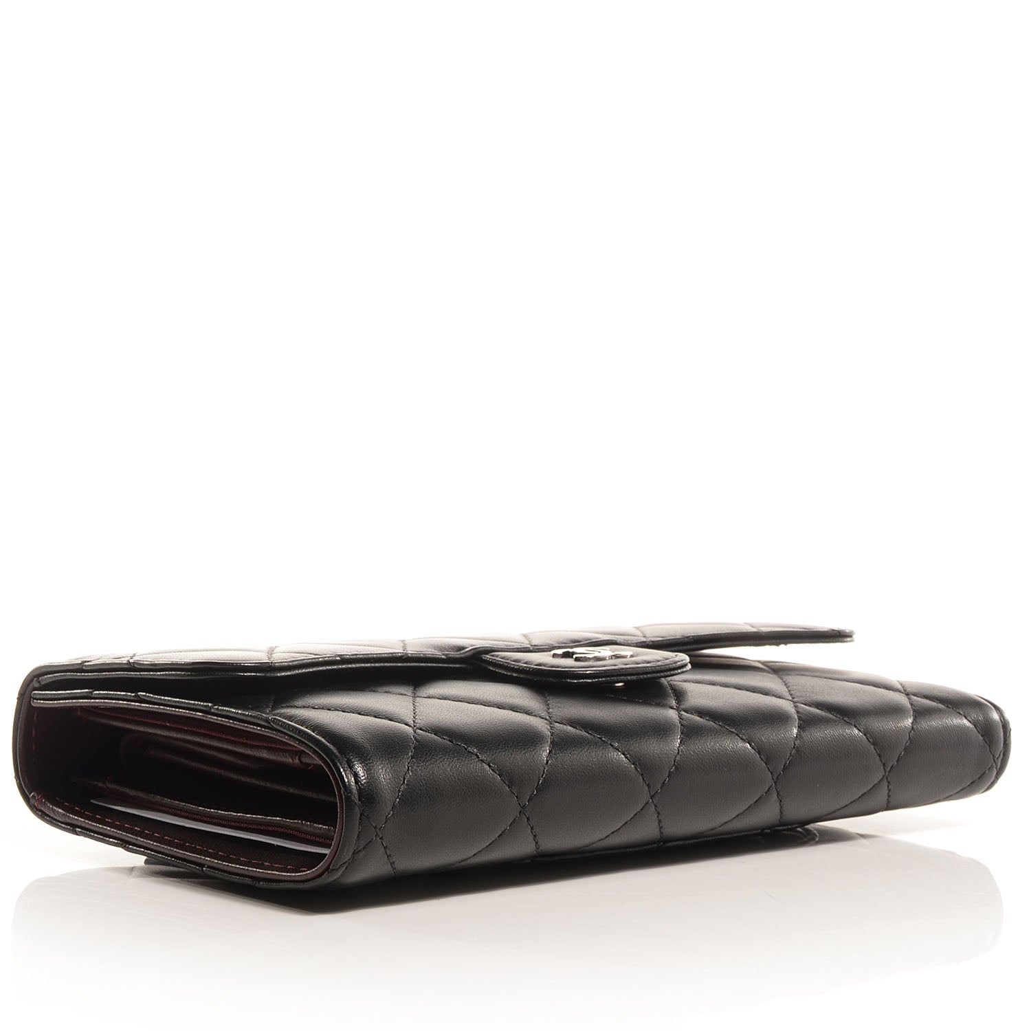 Chanel Lambskin Quilted Large Flap Wallet Black 4 of 9