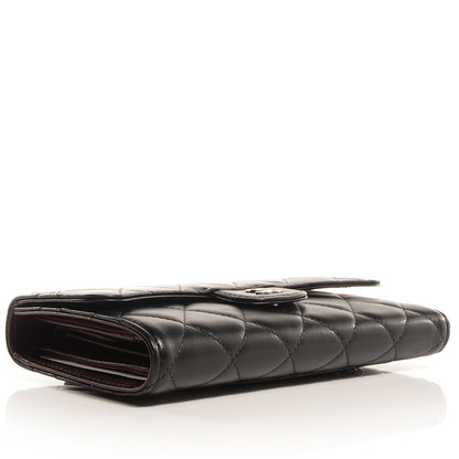 Chanel Lambskin Quilted Large Flap Wallet Black 4 of 9