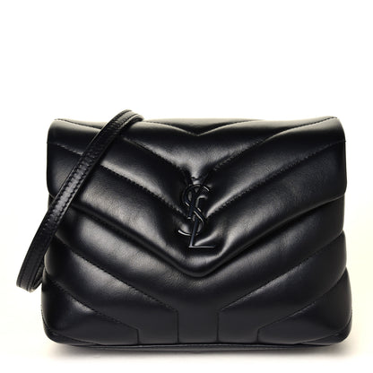 Saint Laurent Calfskin Y Quilted Monogram Toy Loulou Crossbody Bag Black 2 of 8