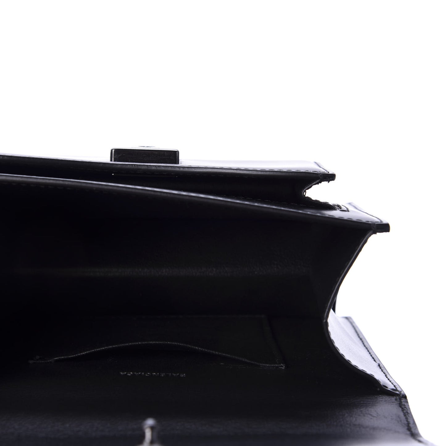 Box Calfskin Monochrome XS Sharp Top Handle Bag Black