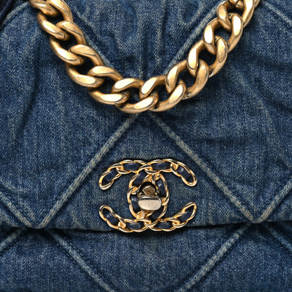 Chanel Denim Quilted Medium Chanel 19 Flap Blue 8 of 10