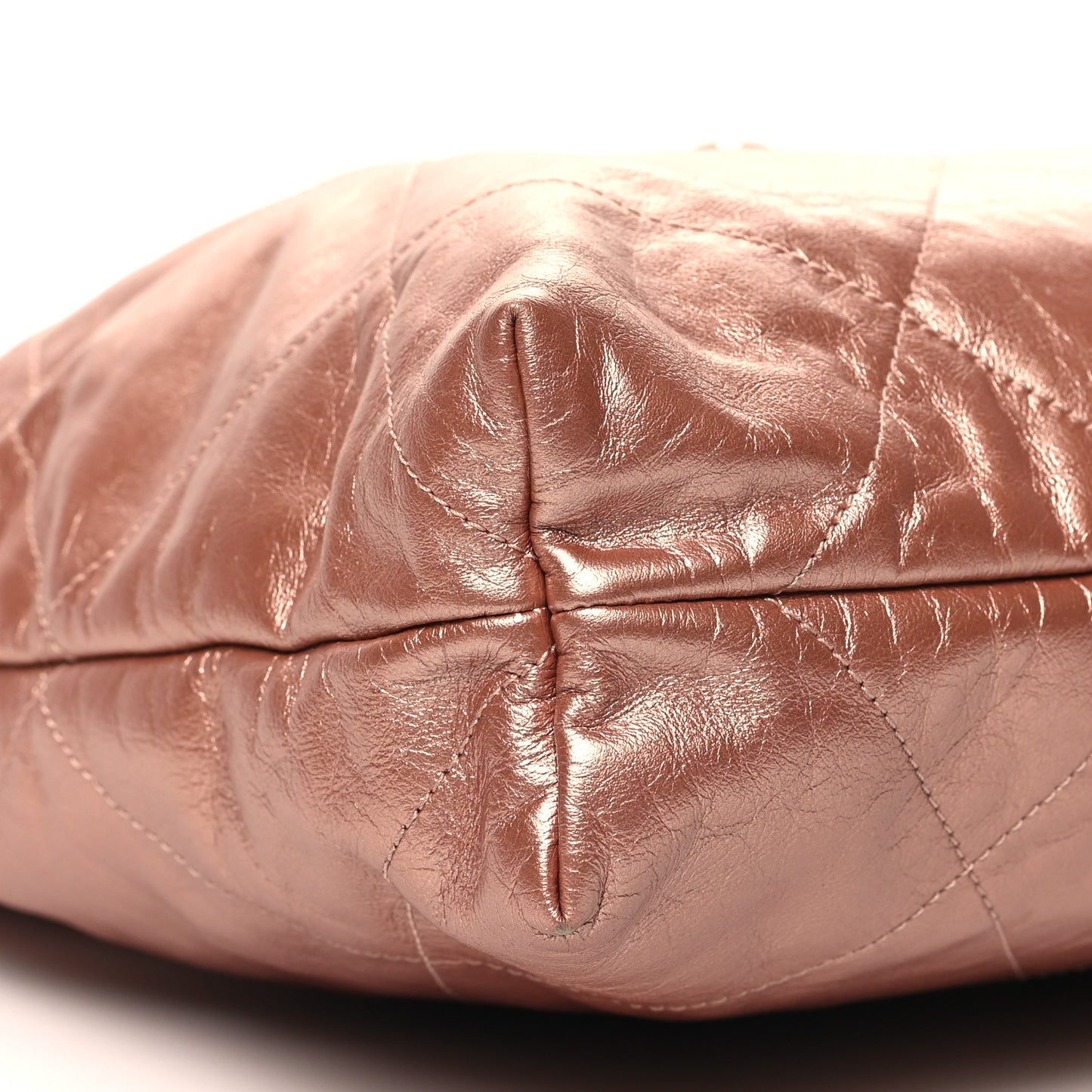 Metallic Calfskin Quilted Chanel 22 Copper