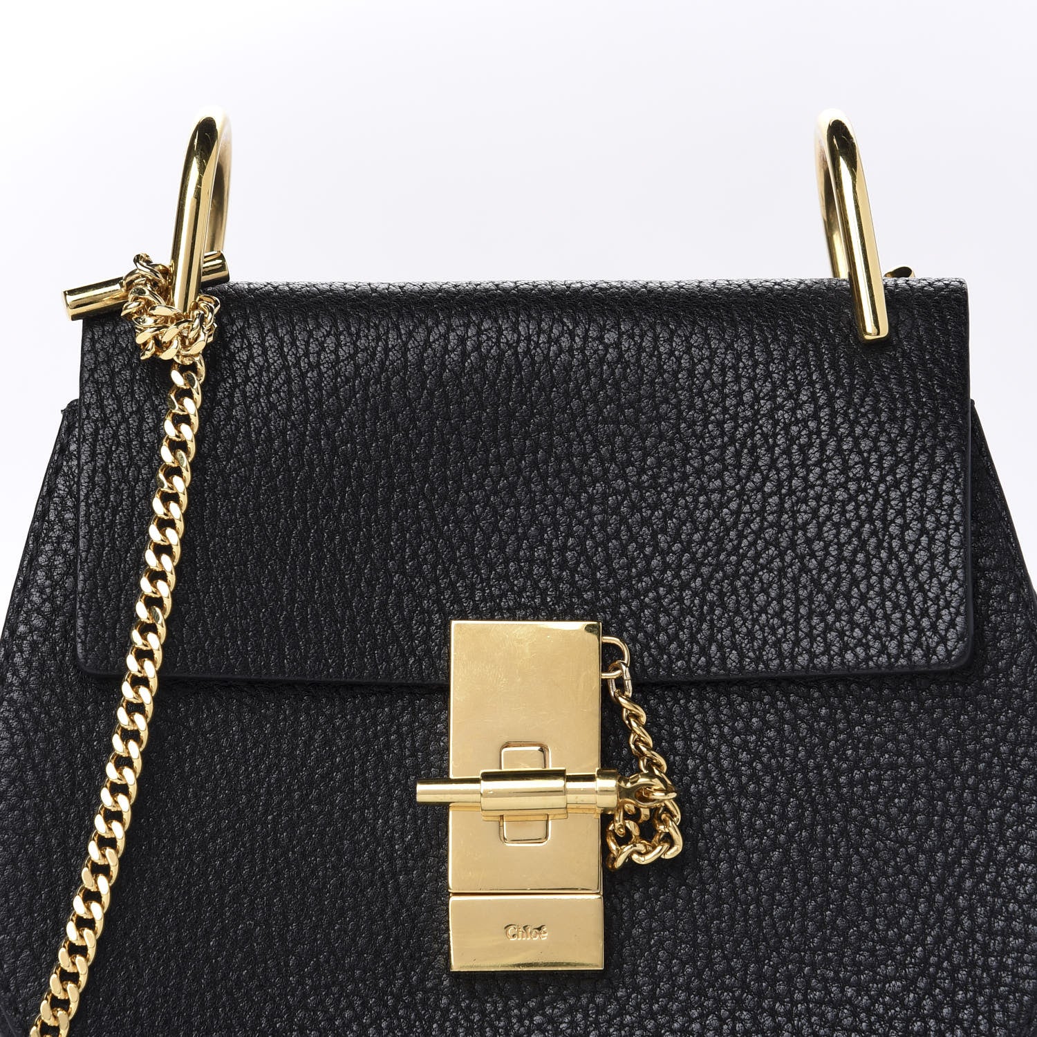 Chloe Grained Lambskin Mini Drew Shoulder Bag Black 9 of 9