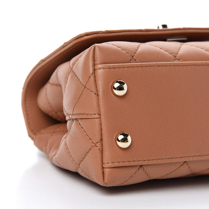 Chanel Goatskin Quilted Extra Mini Rainbow Coco Handle Flap Brown 6 of 10